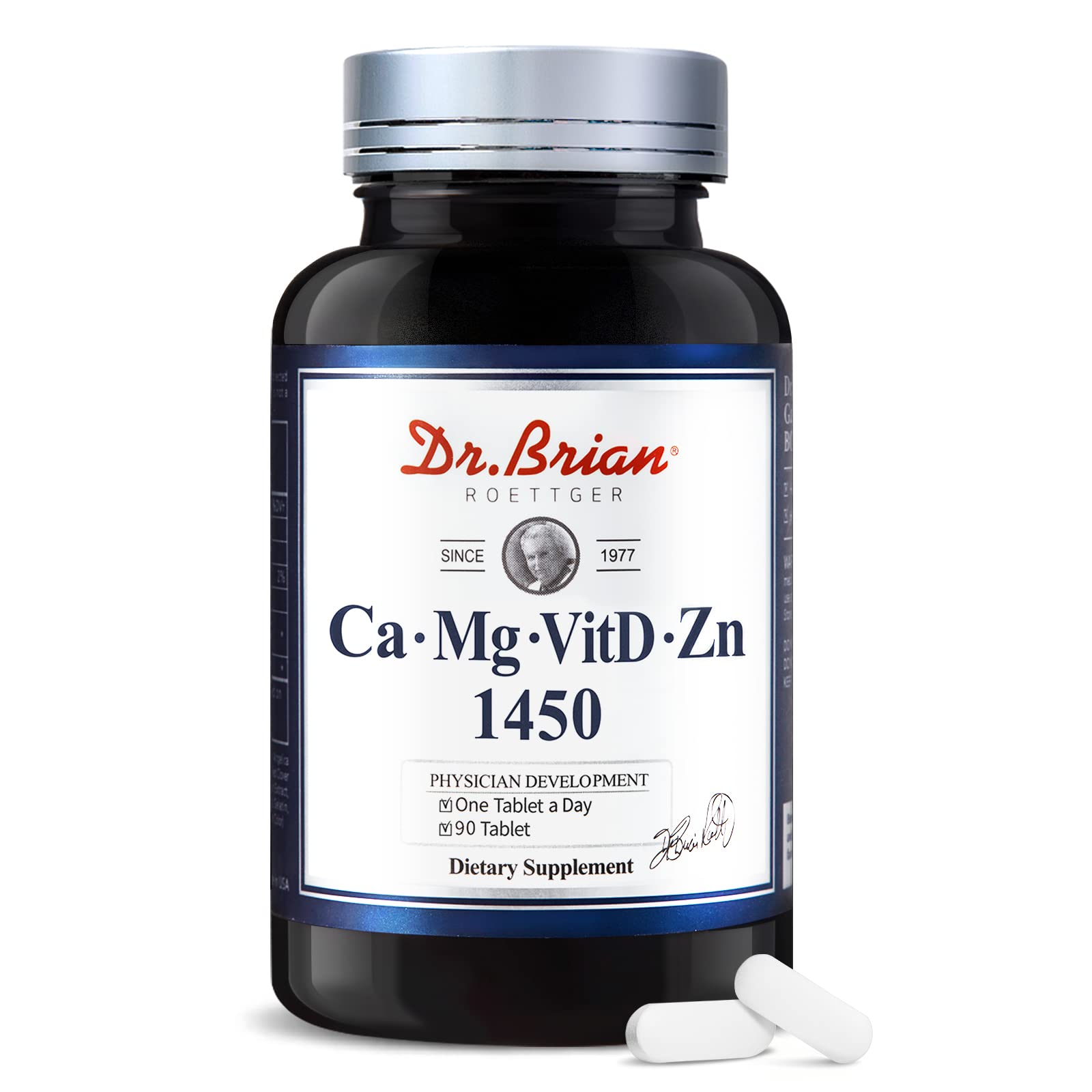 Dr. Brian Roettger Calcium Magnesium Zinc with Vitamin D3 Tablets, 90 Count
