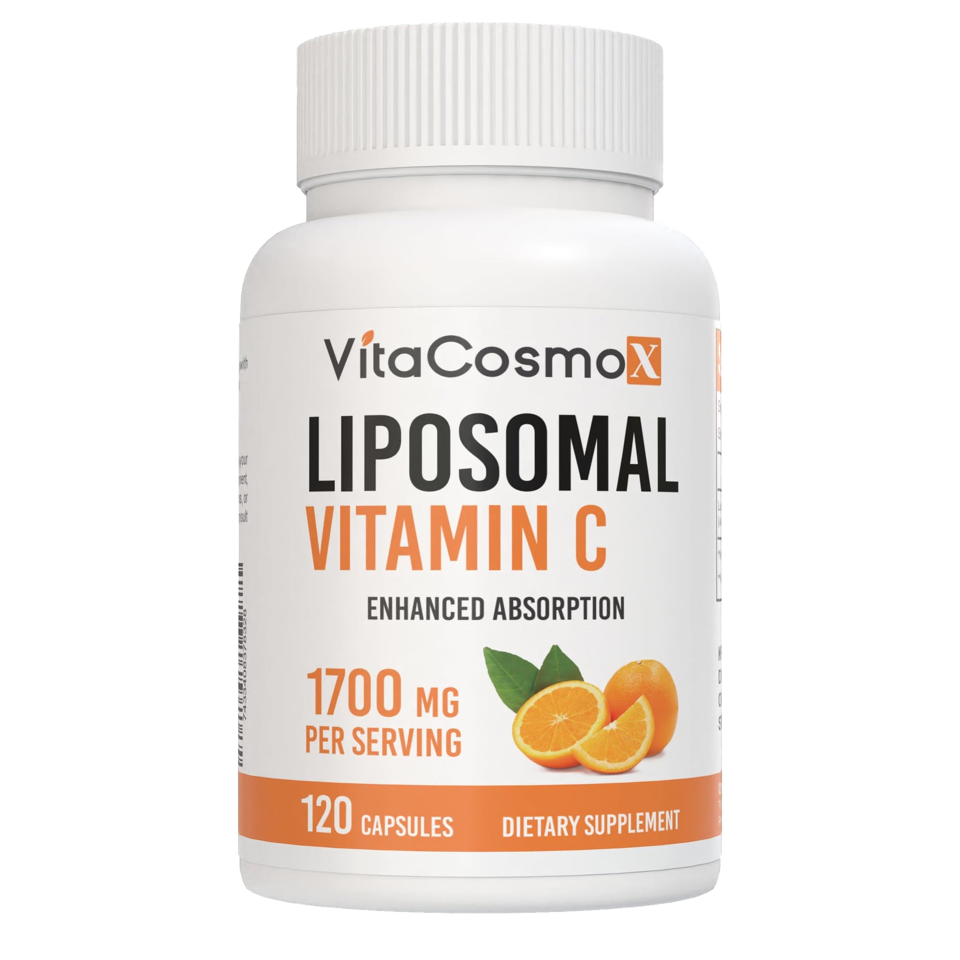VitaCosmoX Liposomal Vitamin C Sunflower Lecithin Supplement, 120 Capsules