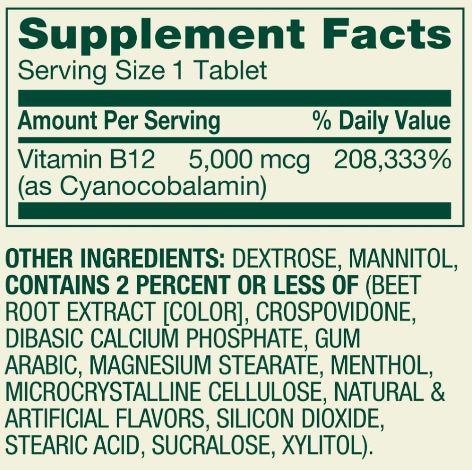 Generic Vitamin B12 Fast Dissolve Tablets, 5000 mcg, 45 Count