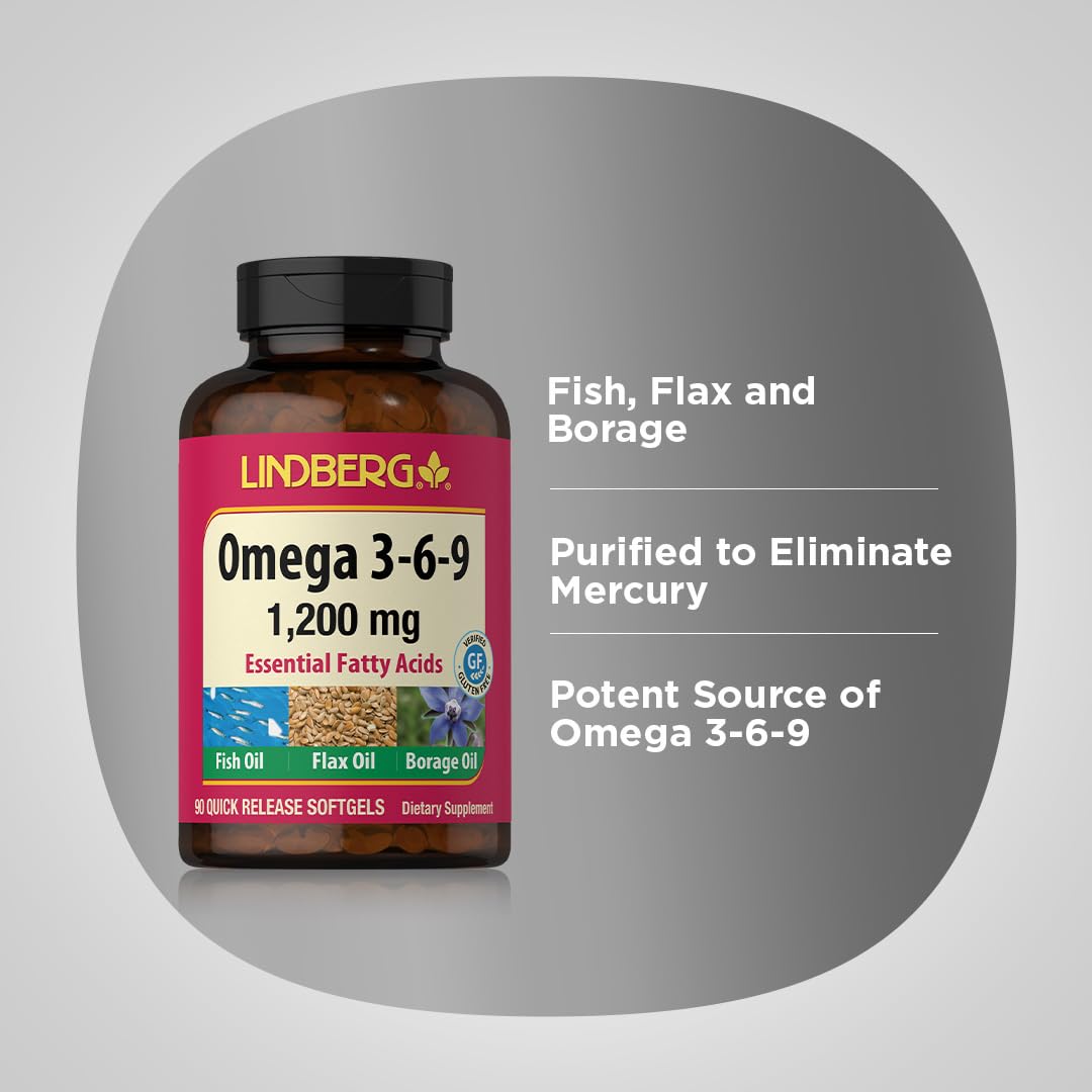 Lindberg Omega 3 6 9 Supplement Softgels 90
