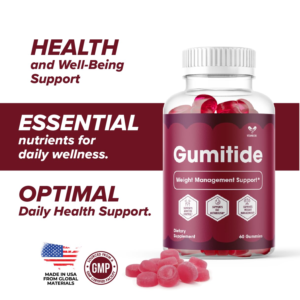 Vitamin Evo Gumitide Gummies, 60 Count