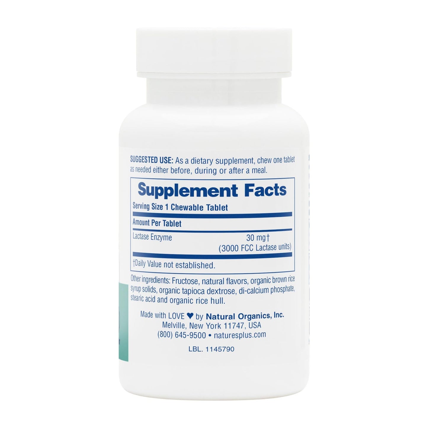 NaturesPlus Say Yes to Dairy Lactase Enzyme Supplement 50 Tablets