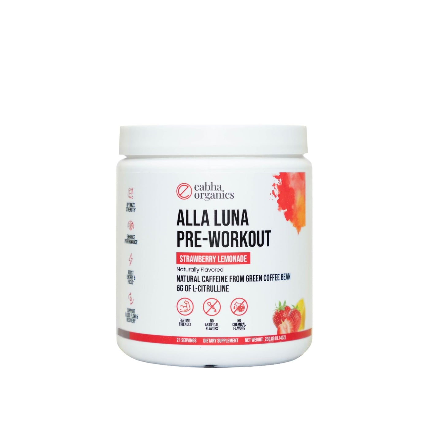 Eabha Organics Alla Luna Pre-Workout Powder 8.14 Ounce