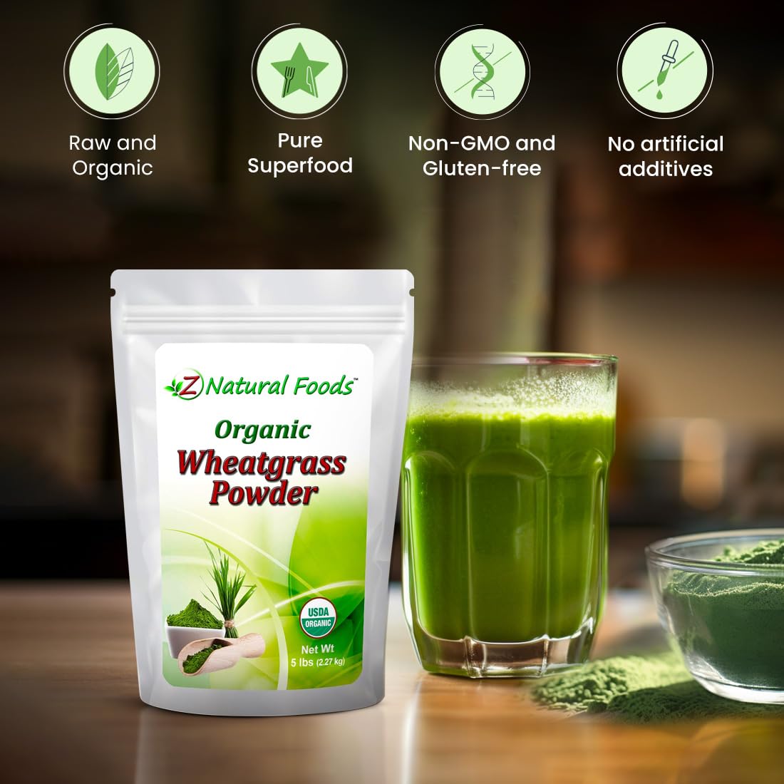 Z Natural Foods Organic Wheatgrass Powder 80 oz