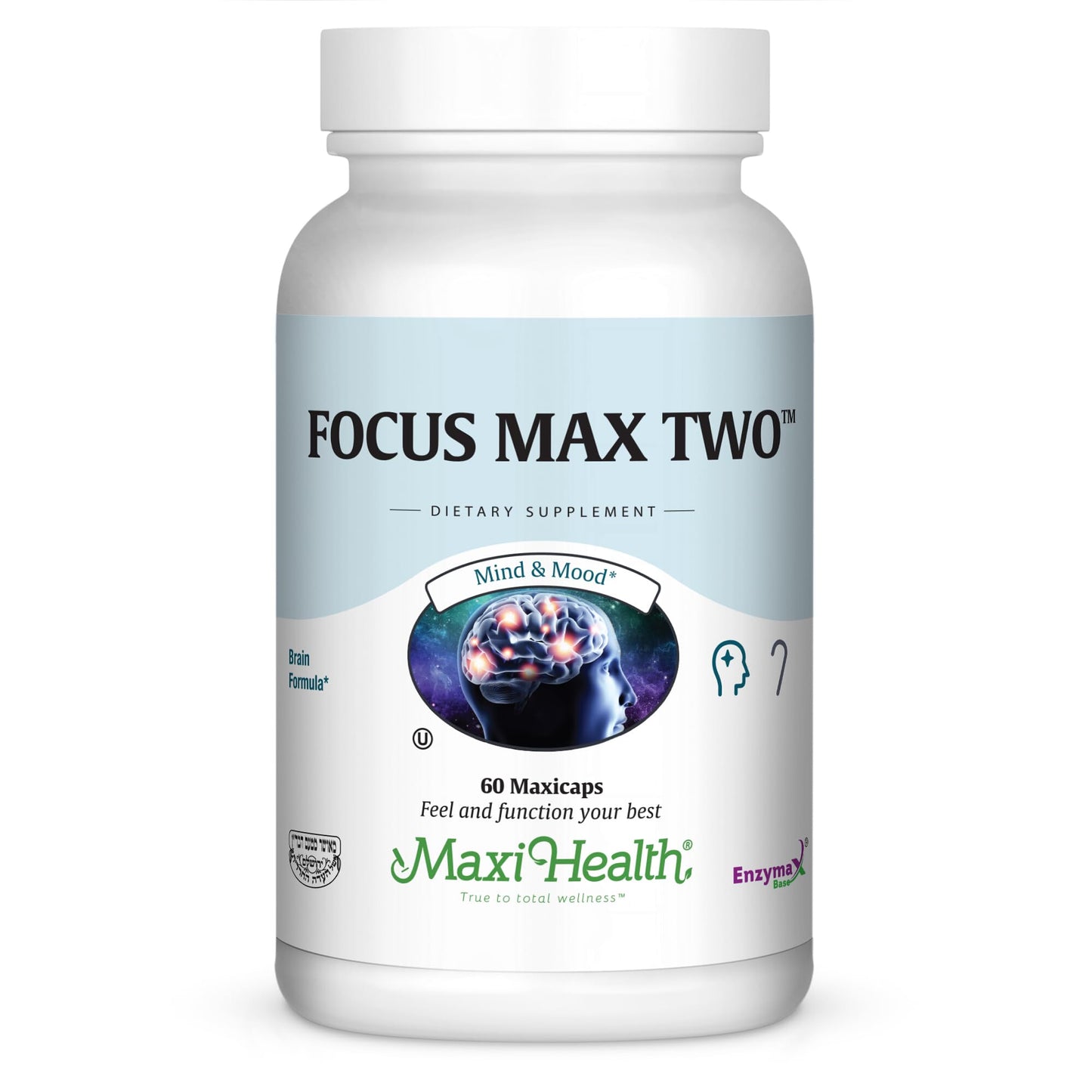 Maxi Health Focusmax Nootropic Brain Supplement for Memory, Focus & Mood Support, 60 Vegetarian Capsules