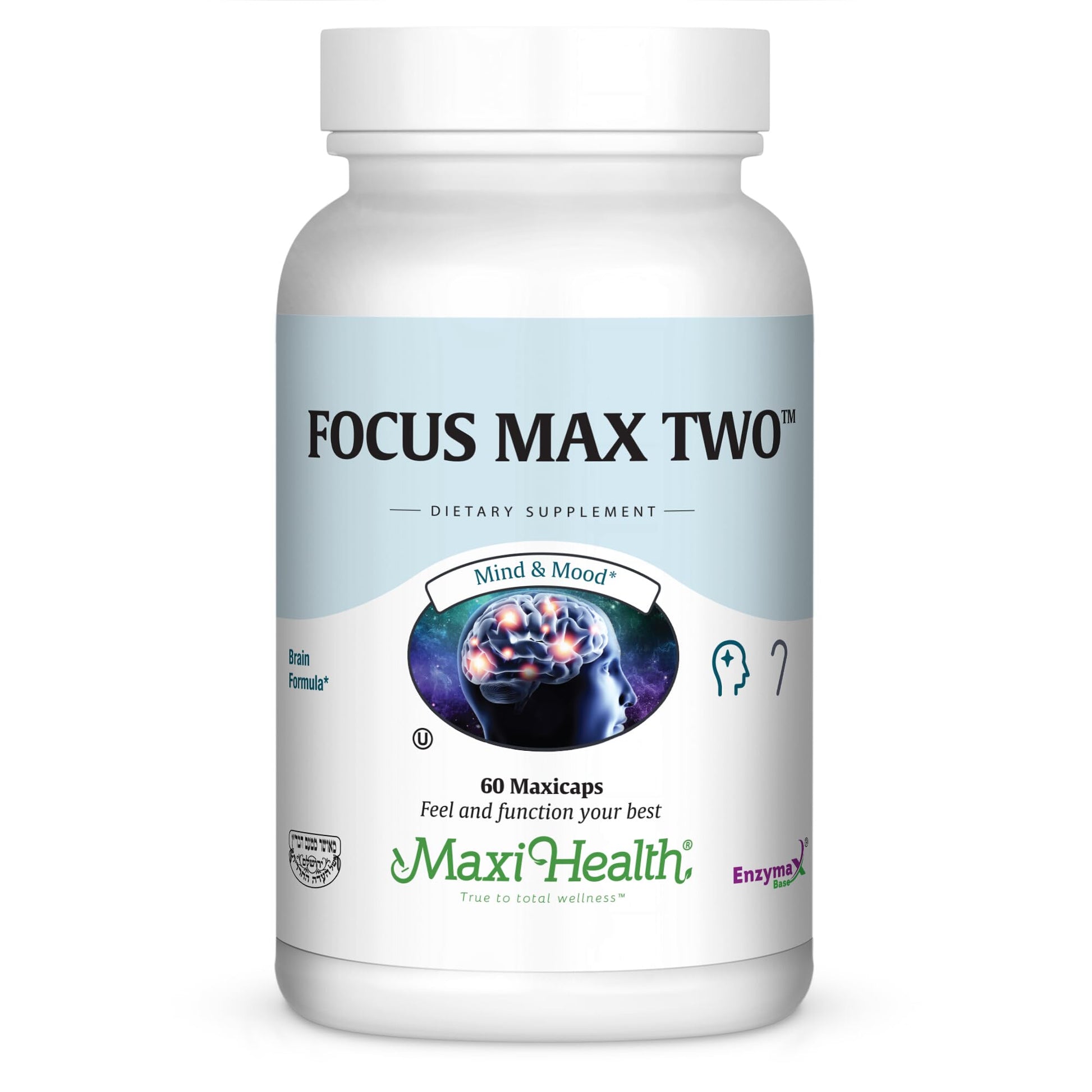 Maxi Health Focusmax Nootropic Brain Supplement for Memory, Focus & Mood Support, 60 Vegetarian Capsules