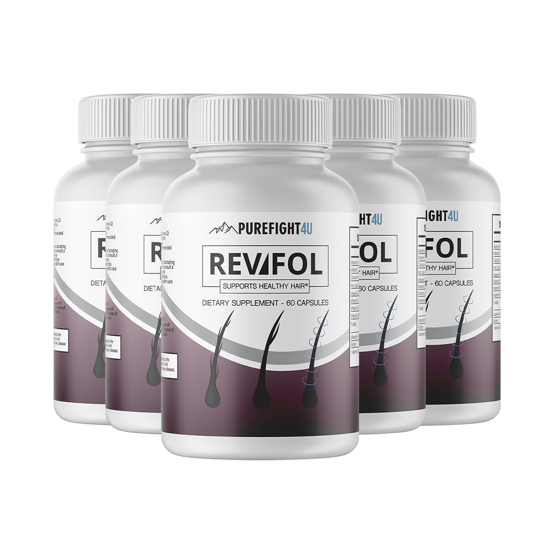 PureFight4U Revifol Hair Support Supplement Capsule 0.5 oz, 5 Bottles