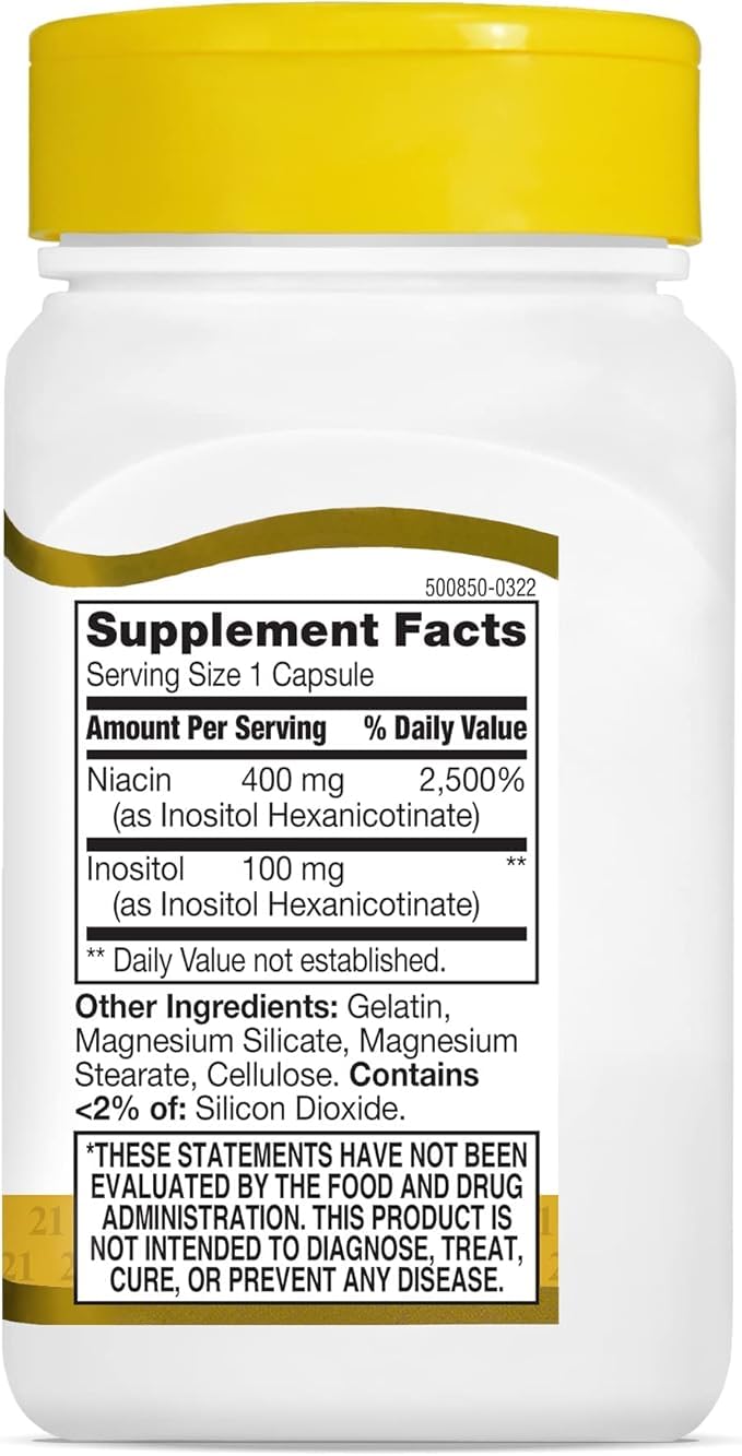 21st Century Niacin Inositol Hexanicotinate 500 mg Capsule 330 Capsules