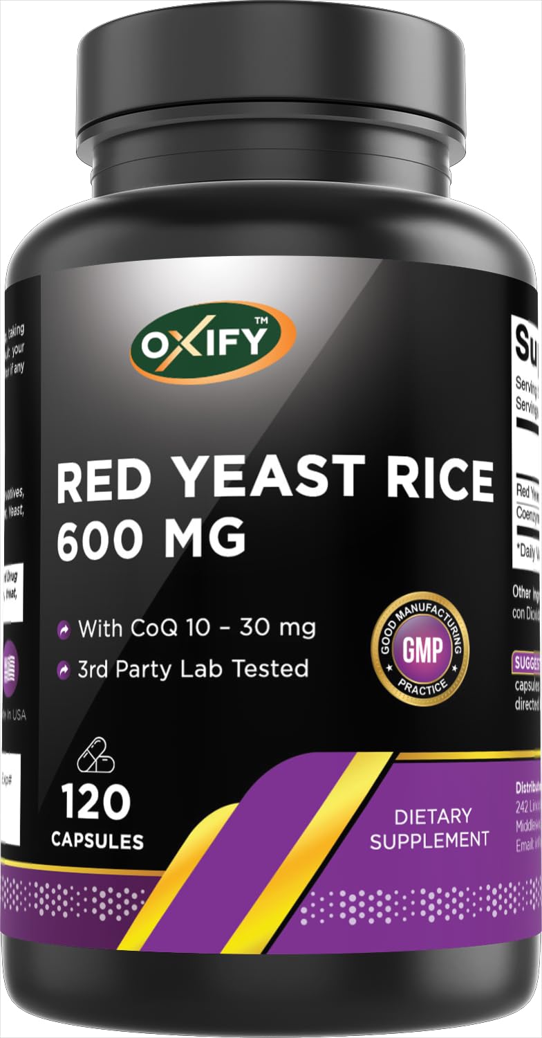 Oxify Red Yeast Rice with CoQ10 Capsules 120 Count