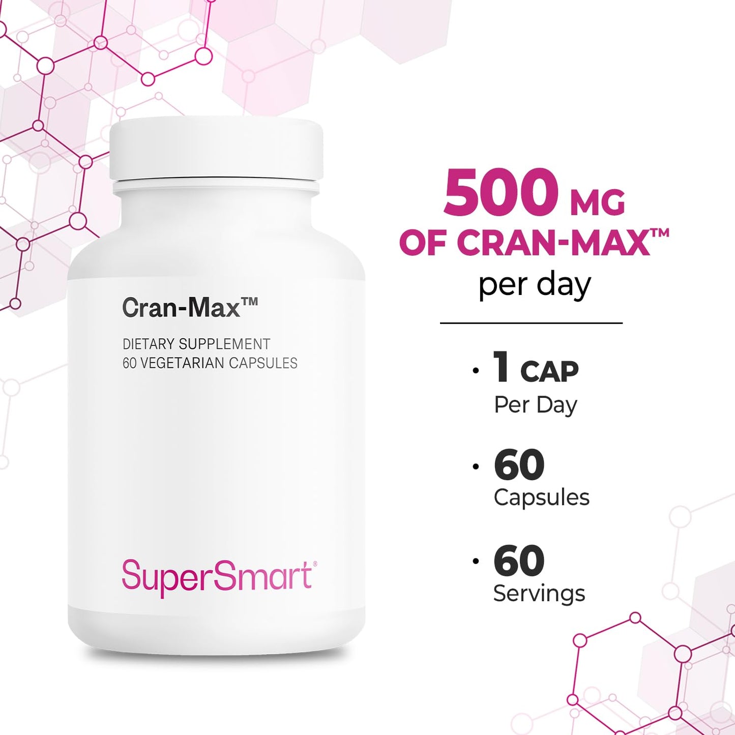 Supersmart Cran-Max 500mg Cranberry Proanthocyanidins Capsule 60