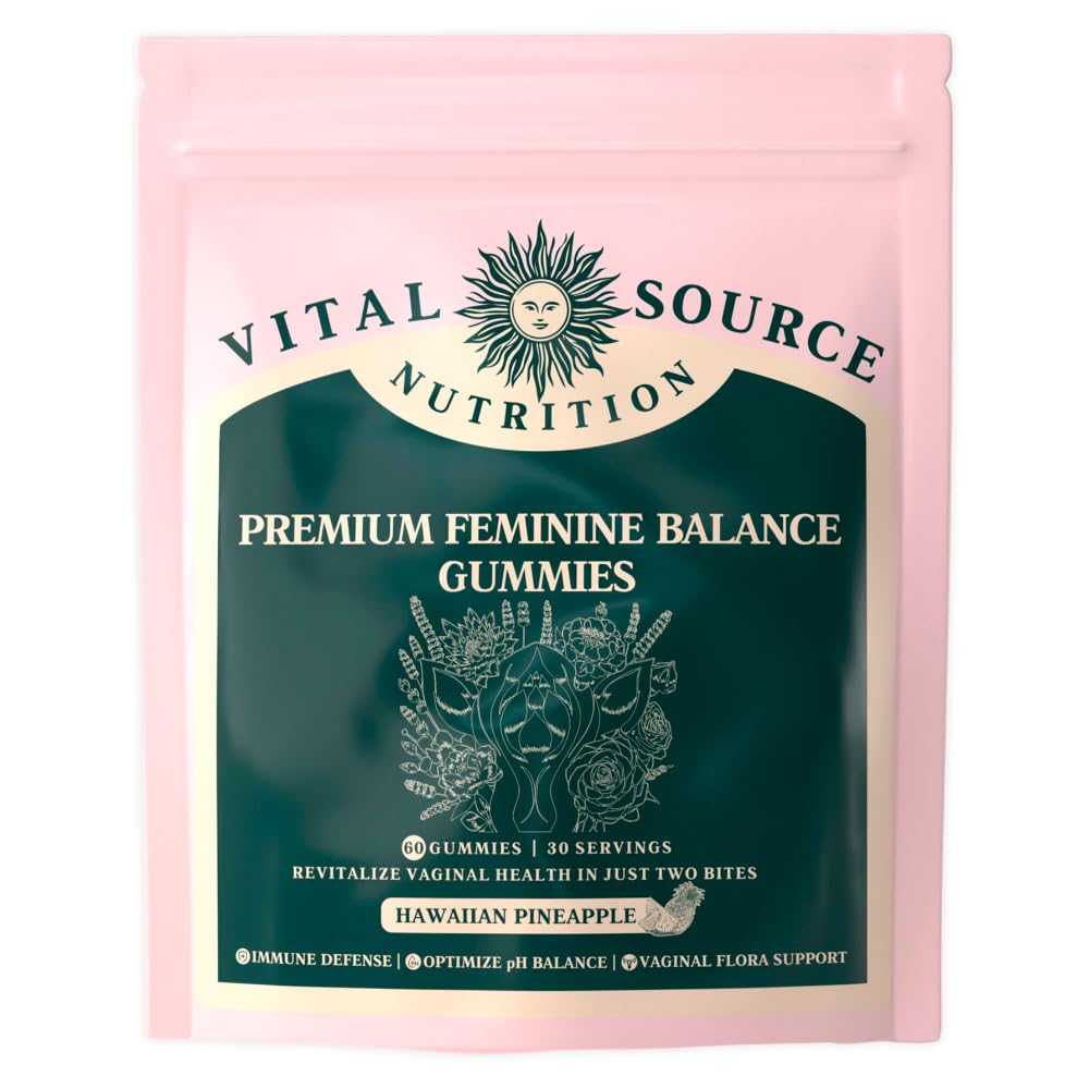Vital Source Nutrition Vaginal Probiotic Gummies for Women - pH Balance and Immune Defense, Support Healthy Odor and Vaginal Flora - Vegan, Gluten-Free - Hawaiian Pineapple, 60 Gummies