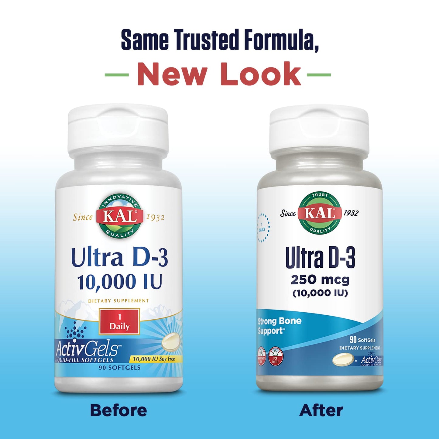 KAL Ultra Vitamin D3 10000 IU Softgels, 90 Softgels