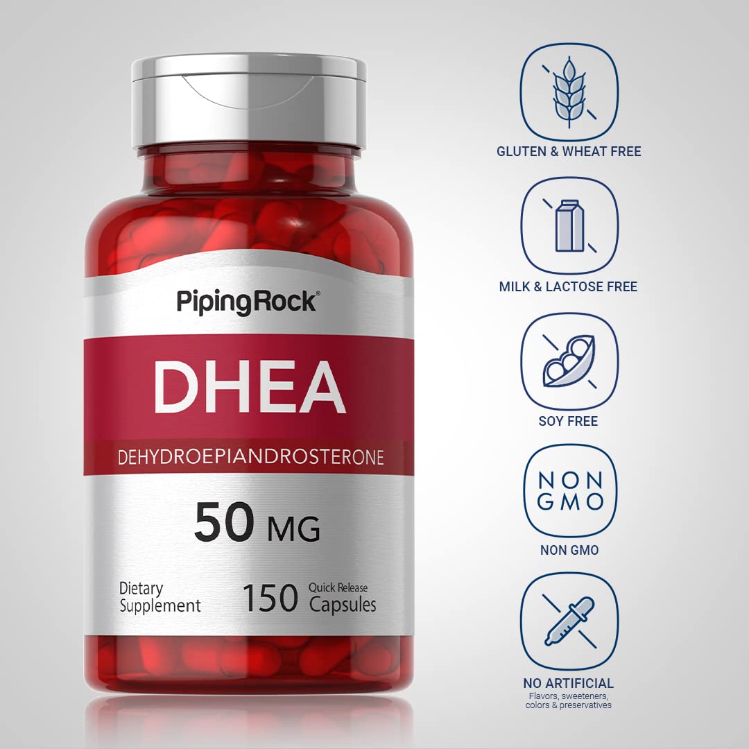 Piping Rock DHEA 50 mg Capsules, 150 Count