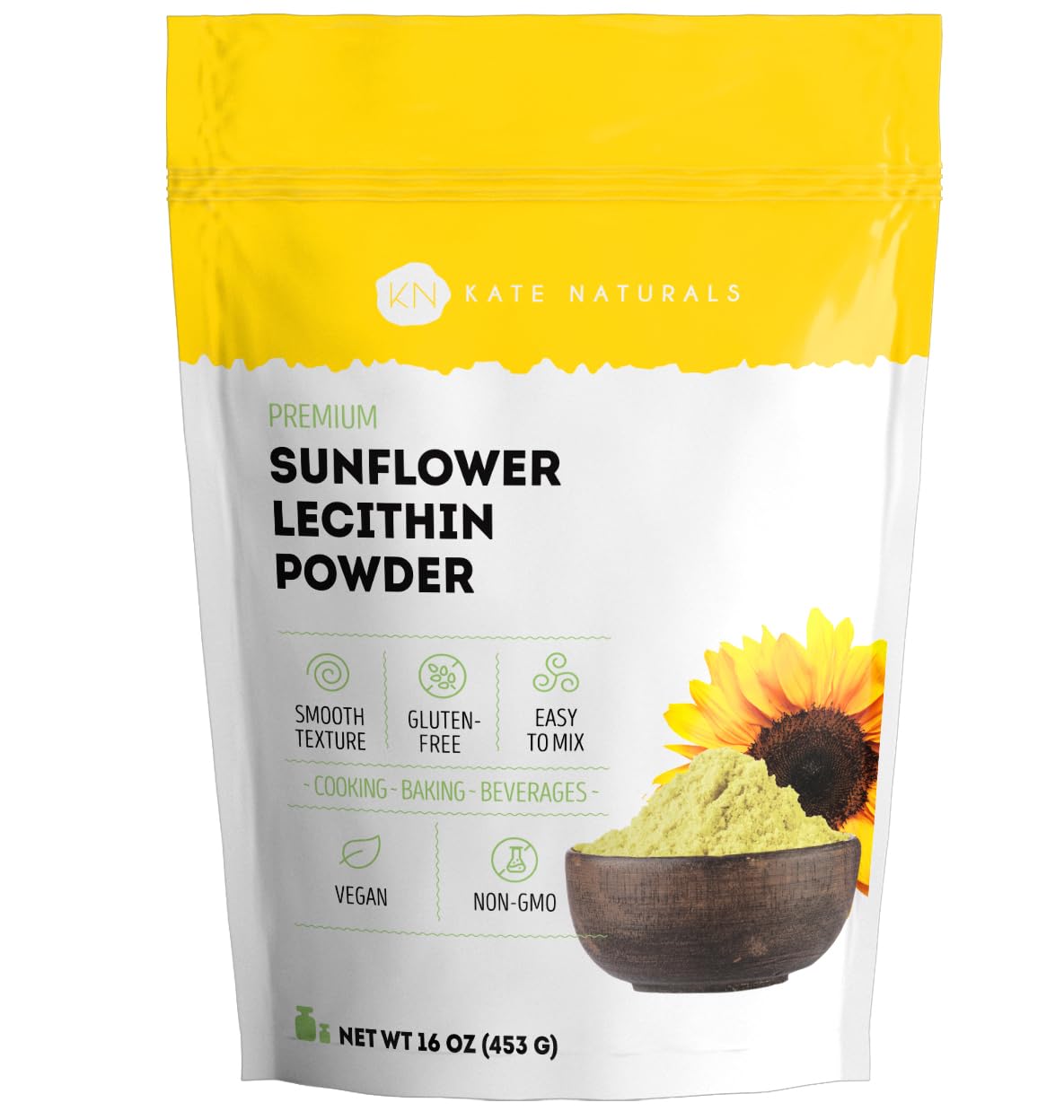 Kate Naturals Sunflower Lecithin Powder 16 oz