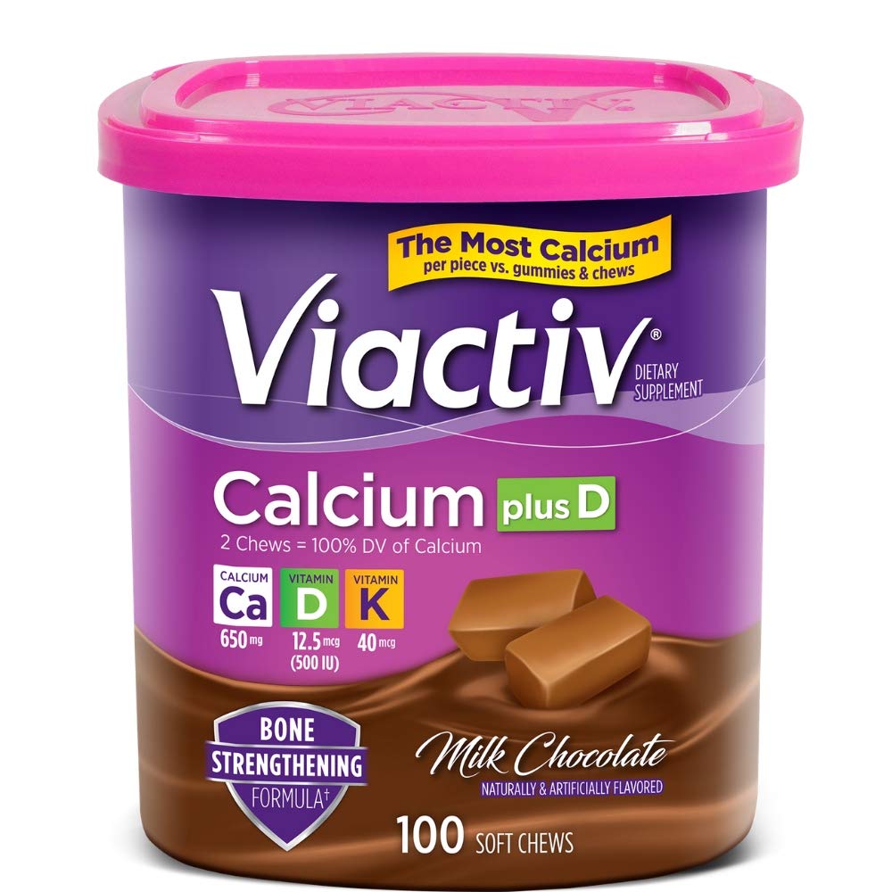 Viactiv Max Formula Calcium + Vitamin D3 Supplement for Bone Health Milk Chocolate Soft Chews, 500 Count