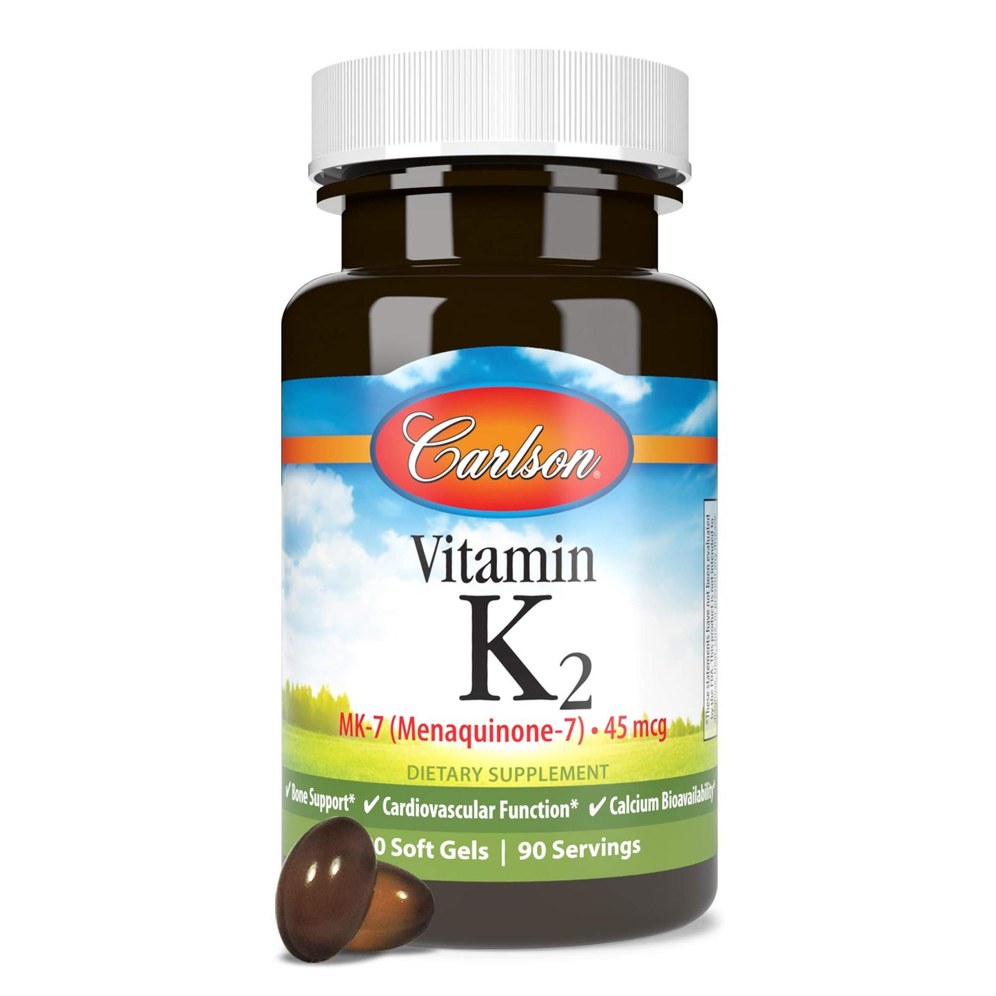 Carlson Vitamin K2-7 45 MCG Mineral Supplement Softgels, 90 Count