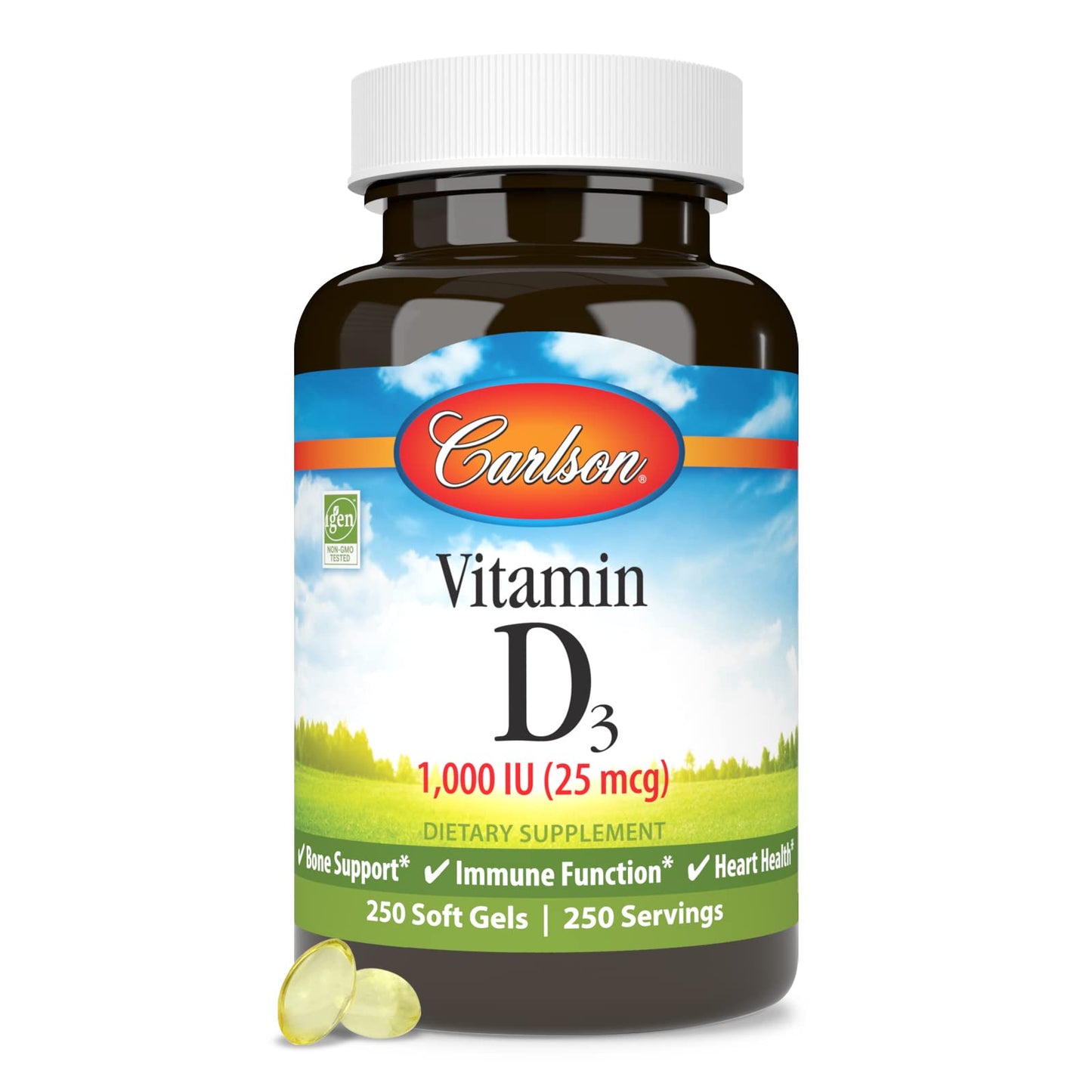Carlson Vitamin D3 1000 IU Softgels 250 Count