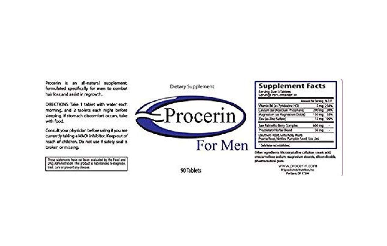 Marine Essentials Procerin For Men 90 Tablets Hair Re-Growth Supplement, 3 Bottles