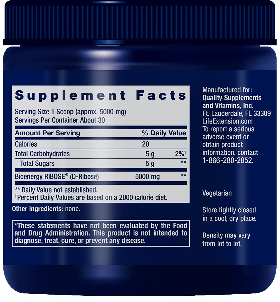 Life Extension D-Ribose Powder 2-Count
