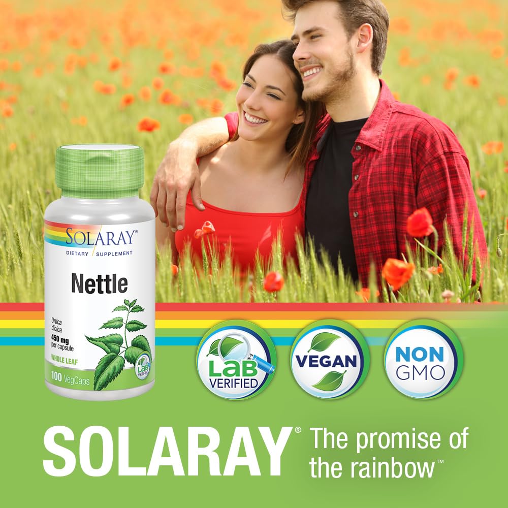 Solaray Nettle Leaf 900 mg Capsule, 100 Count