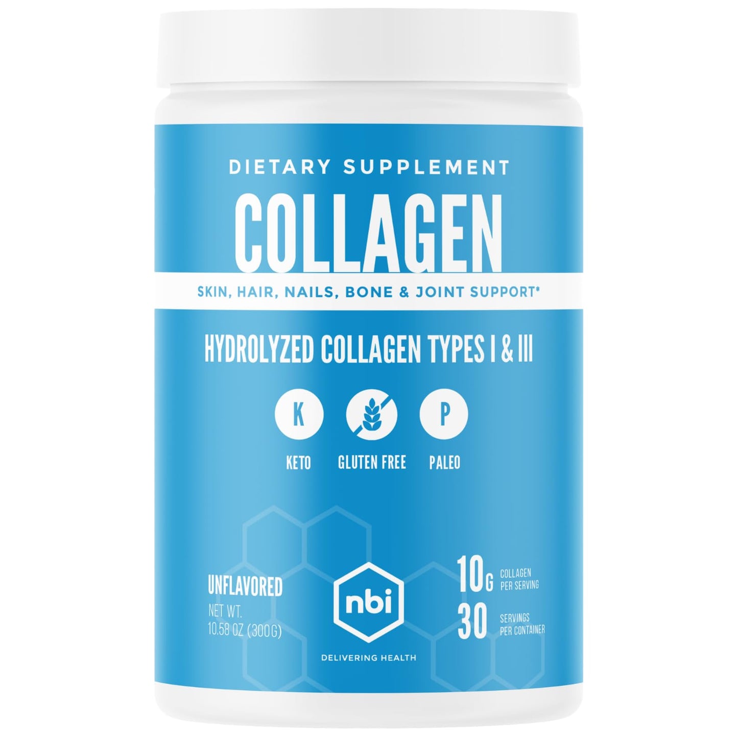 NBI Unflavored Collagen Peptides Powder 300