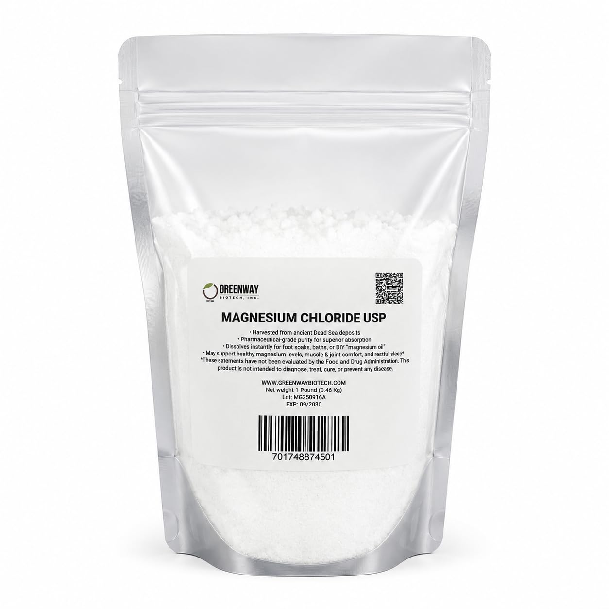Greenway Biotech, Inc. Organic Magnesium Chloride USP Supplement Powder 16 oz