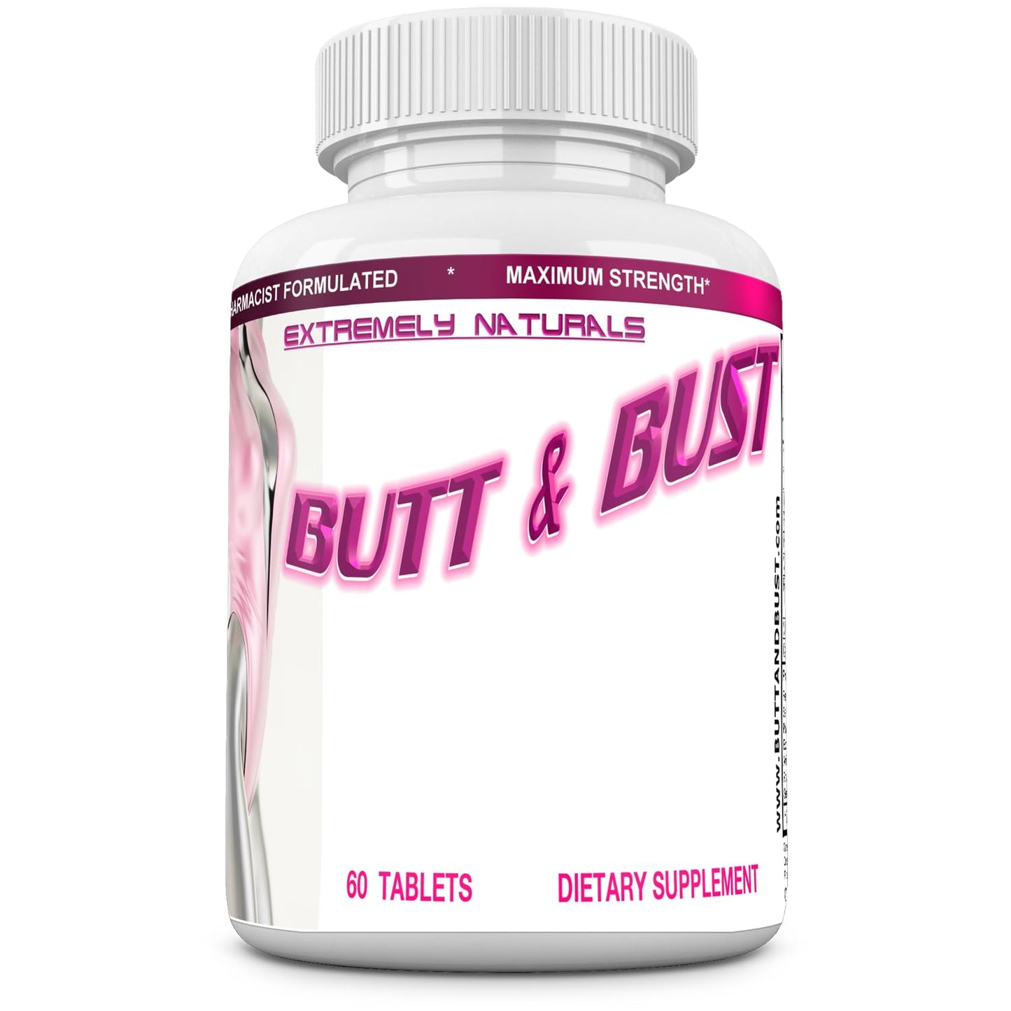 EXTREMELY NATURALS Butt and Bust Natural Breast & Butt Augmentation and Enlargement Pills, 60 Tablets