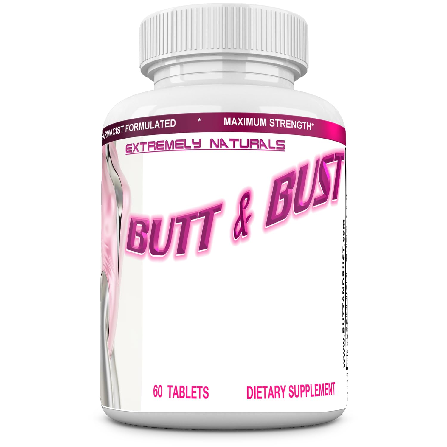 EXTREMELY NATURALS Butt and Bust Natural Breast & Butt Augmentation and Enlargement Pills, 60 Tablets
