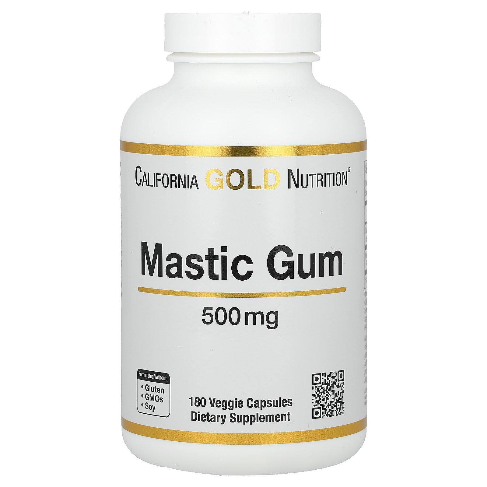 California Gold Nutrition Mastic Gum 500 mg Veggie Capsules, 180 Count