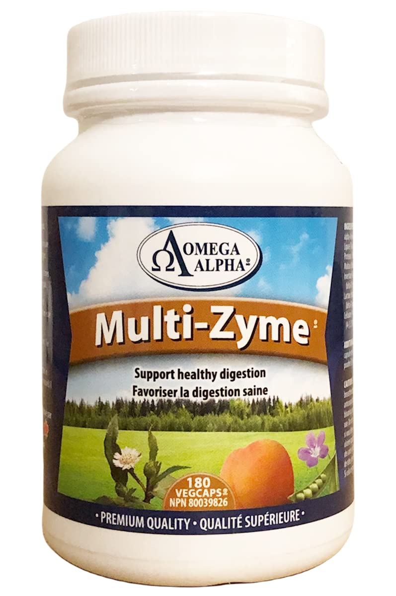 Omega Alpha Multi-Zyme Digestive Enzyme Capsule 180 Count