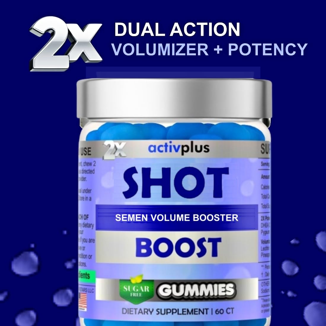 ACTIV PLUS Semen Volume Booster Maximizer 2X Load Gummies 60