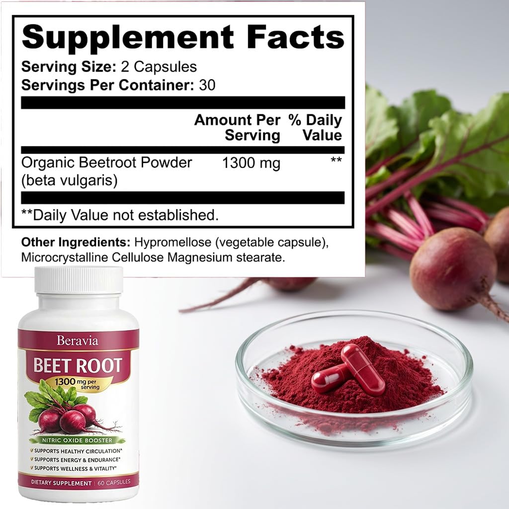 Skaal Beravia Organic Beet Root Capsules 60 Count