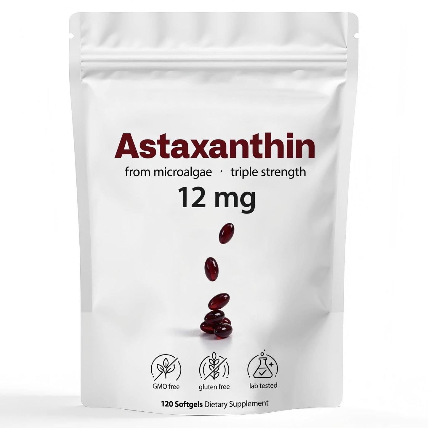 Isprelon Astaxanthin 12mg with MCT Oil Softgels 180 Count