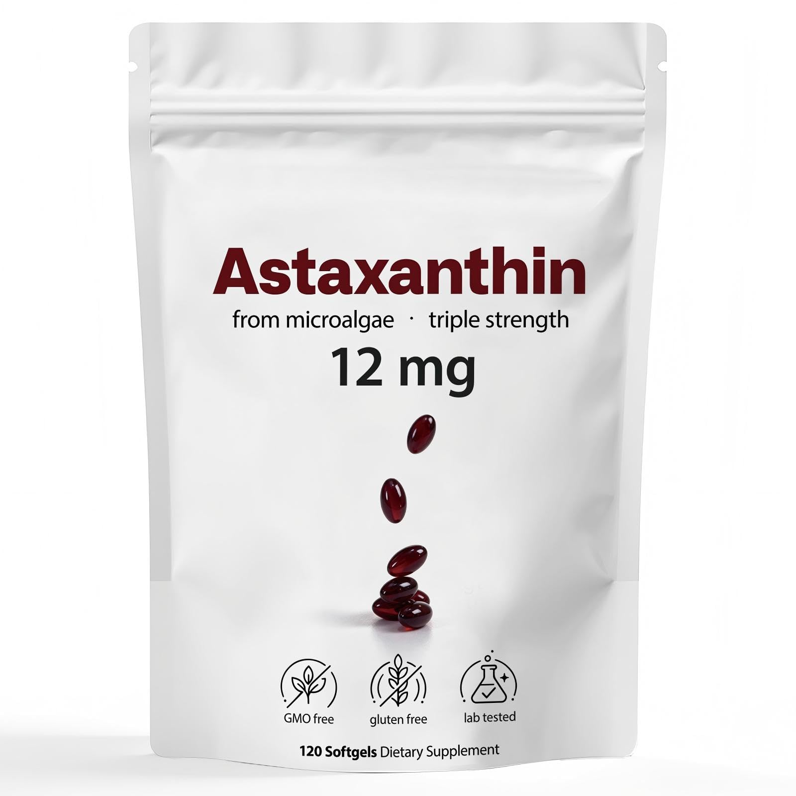 Isprelon Astaxanthin 12mg with MCT Oil Softgels 180 Count