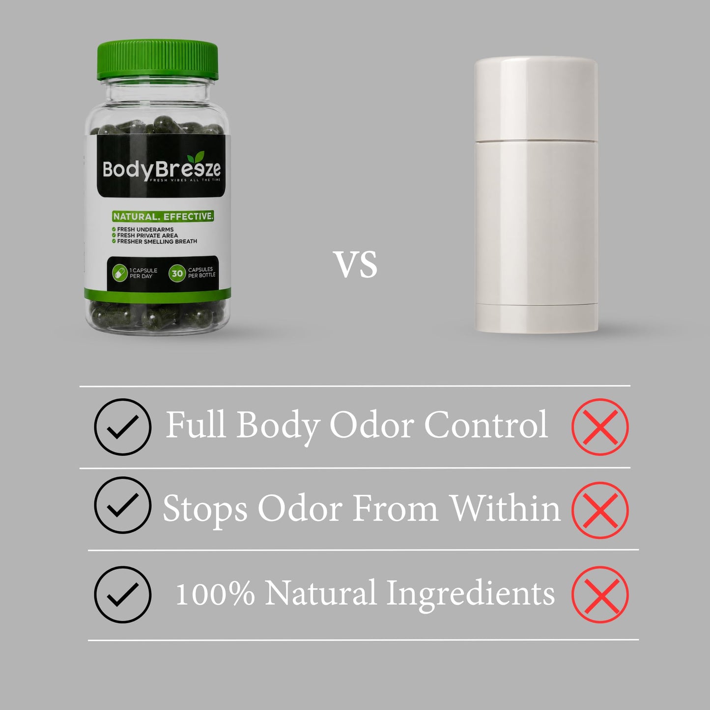 BodyBreeze Internal Deodorant Supplement 60 Capsules