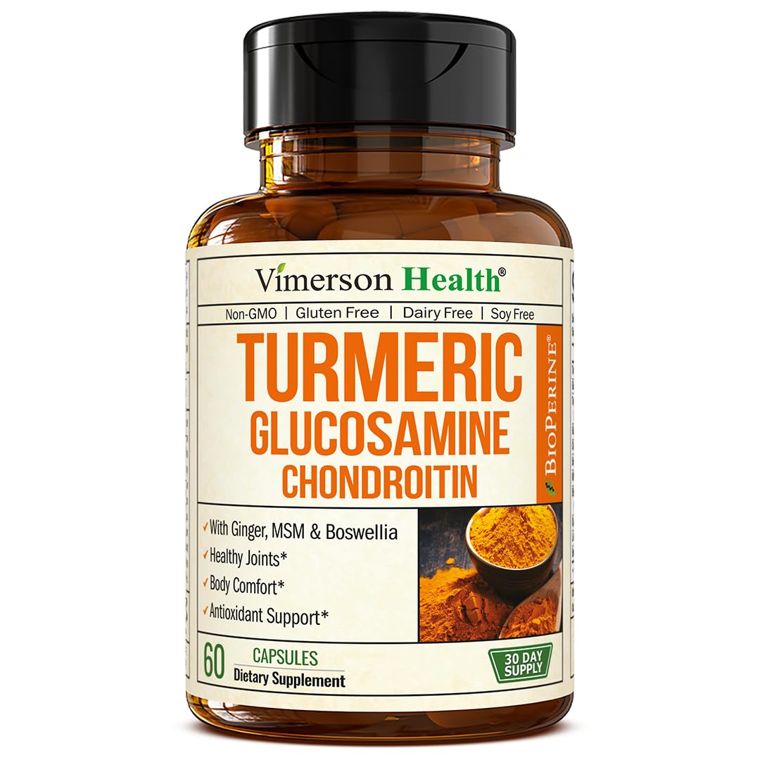 Vimerson Health Turmeric Supplement with Glucosamine Chondroitin, 60 Capsules