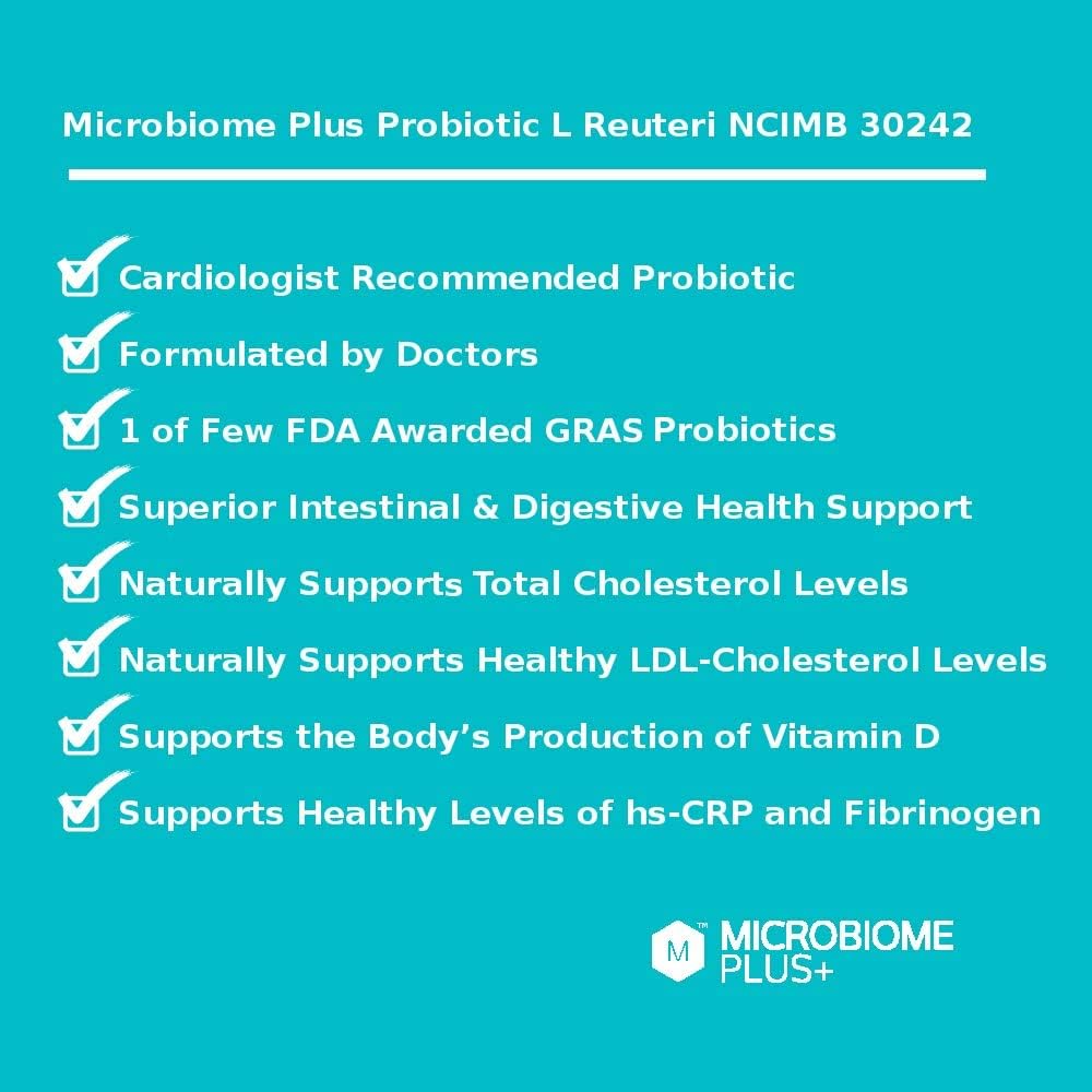 Microbiome Plus Gastrointestinal Probiotics L Reuteri NCIMB 30242 Capsule, 56 Count