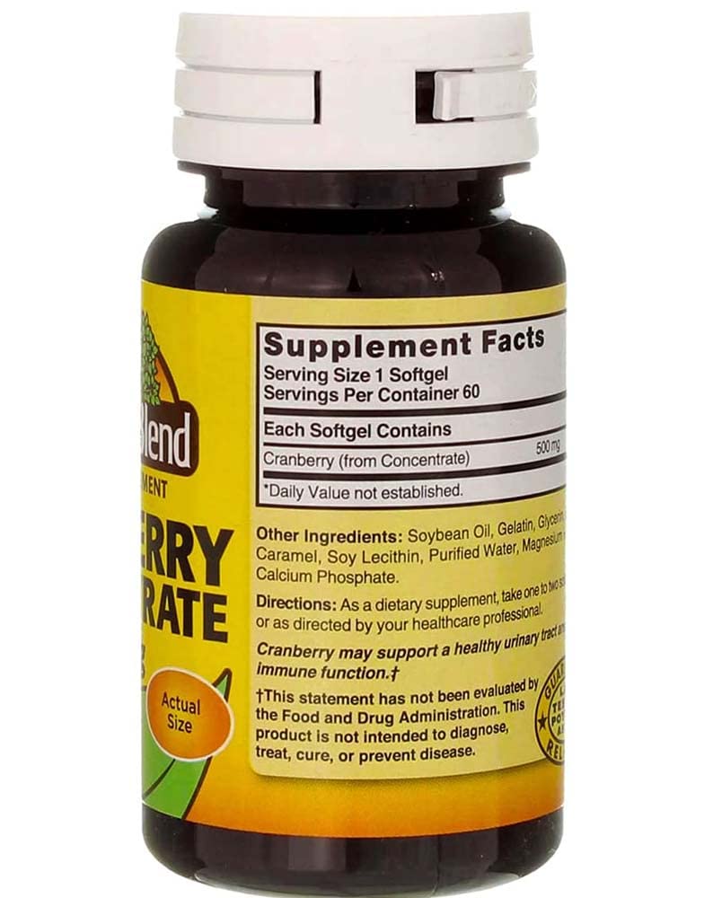Nature's Blend Cranberry Concentrate 500 mg Softgel 60 Count