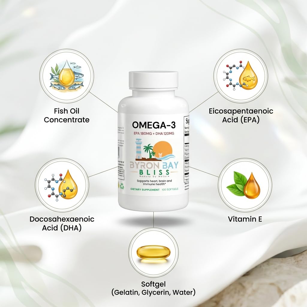 Byron Bay Bliss Omega-3 Fish Oil Softgels 100 Softgels
