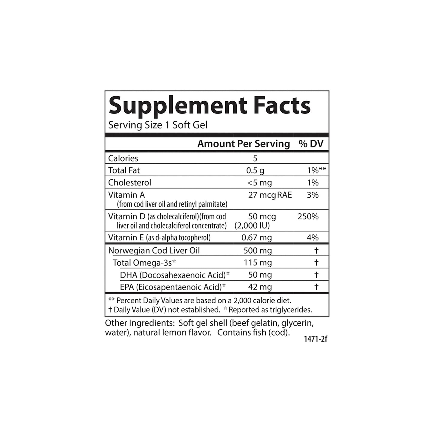 Carlson Solar D Gems Vitamin D3 and Omega-3 Softgels 120