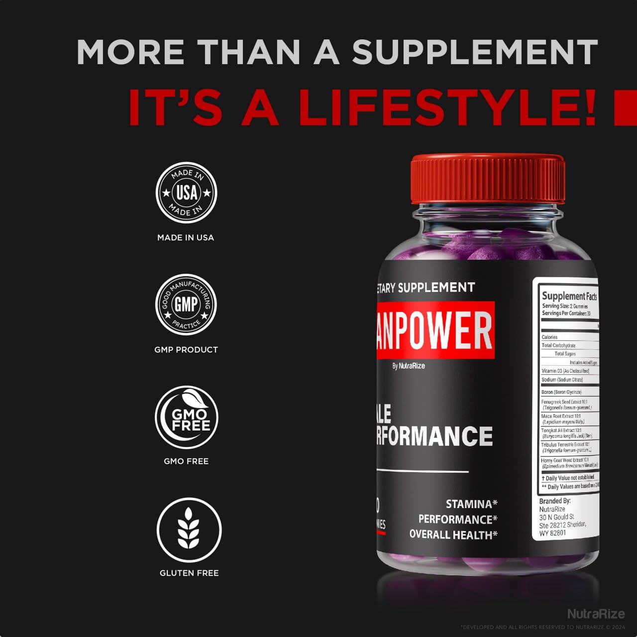 NutraRize ManPower Gummies 60 Gummies
