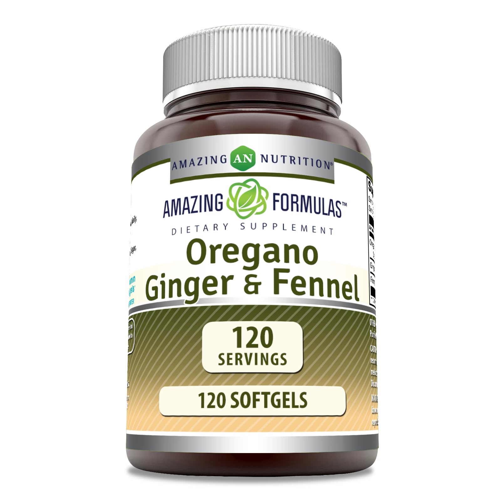 Amazing Nutrition Oregano Oil with Ginger & Fennel Supplement Softgels 1 Count