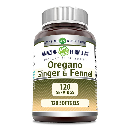 Amazing Nutrition Oregano Oil with Ginger & Fennel Supplement Softgels 1 Count