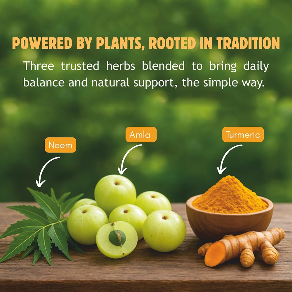 Hebhac Herbs Neem Turmeric Capsules with Amla and Black Pepper 120 Capsules