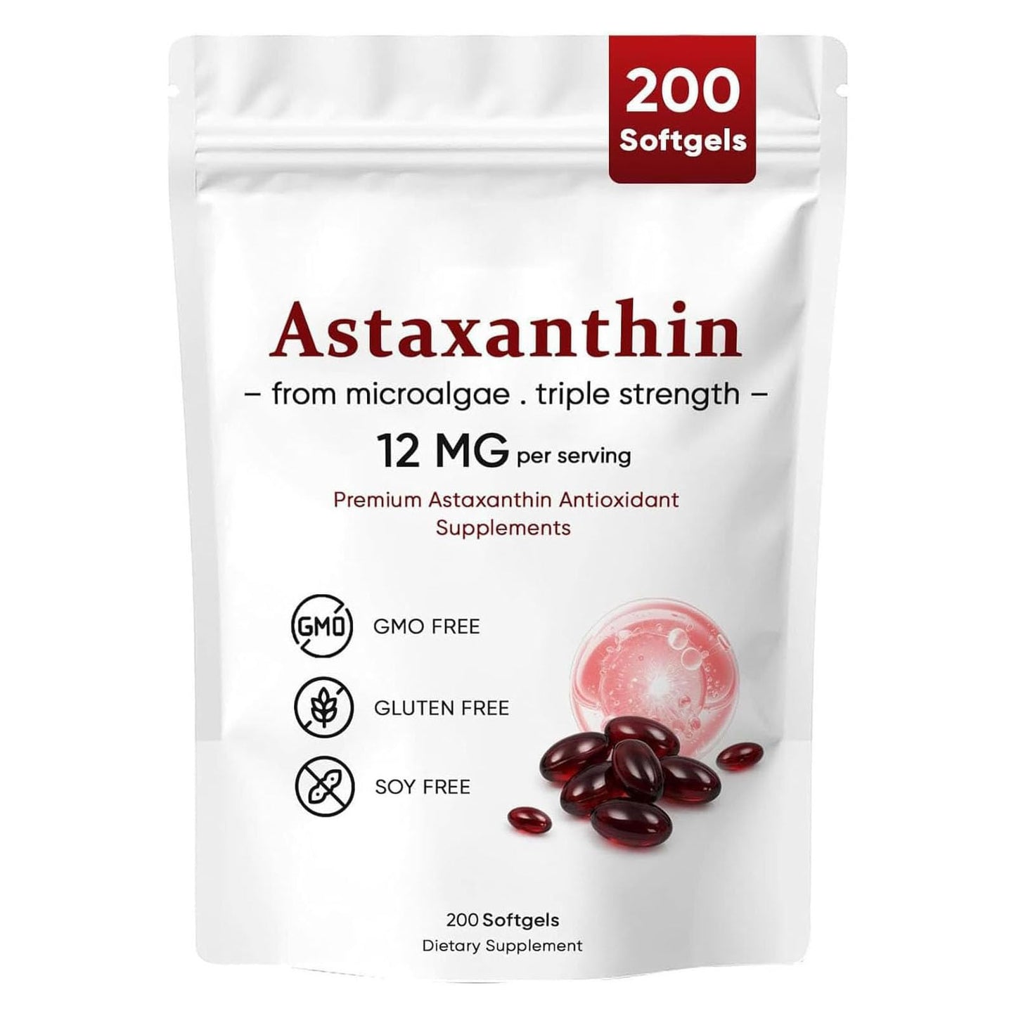 VSXAZ Astaxanthin 12mg Softgels, 200 Softgels