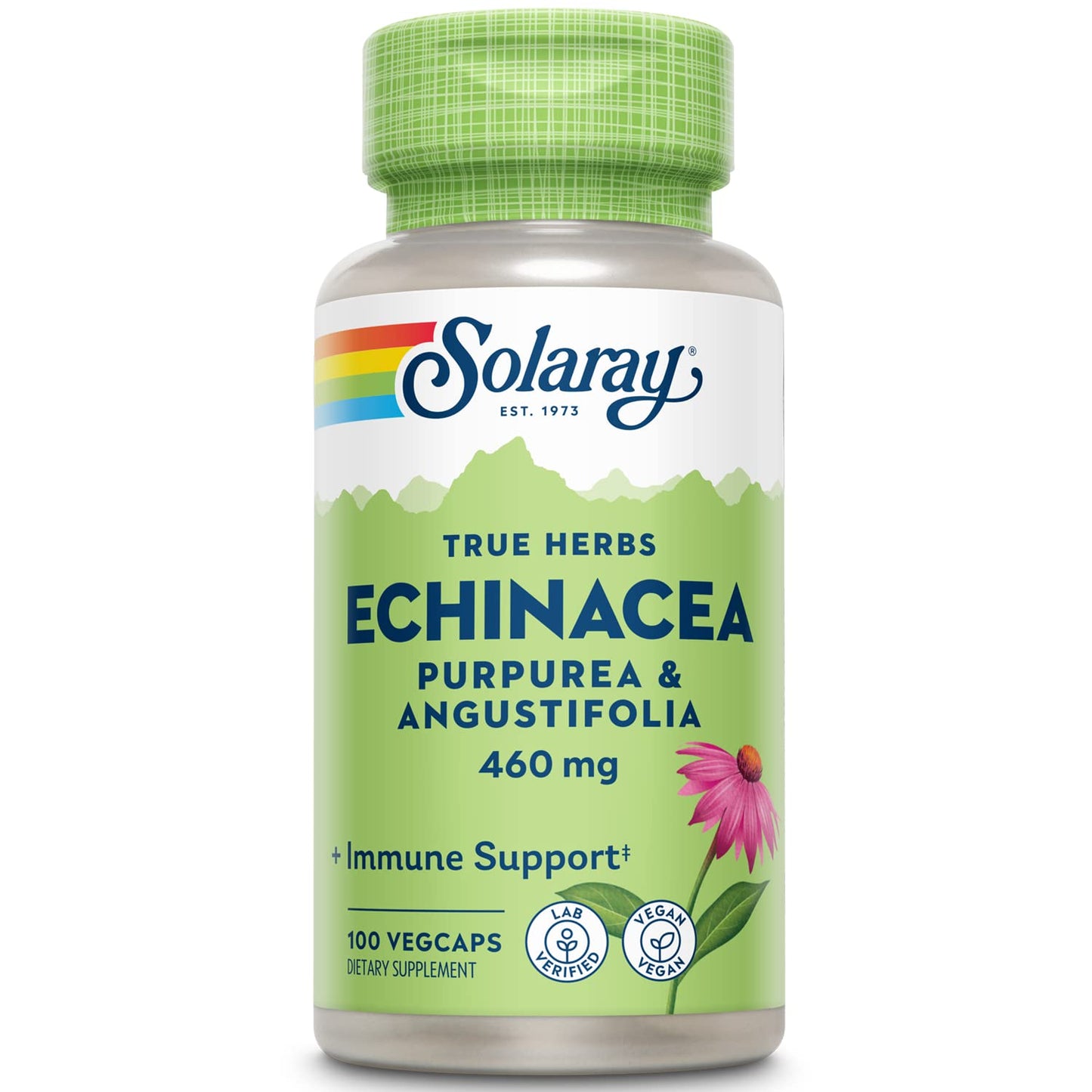 SOLARAY Echinacea Angustifolia & Purpurea Root Capsules 100 Count