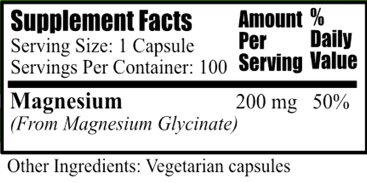 Daily Manufacturing Magnesium Glycinate Capsules 100 Count