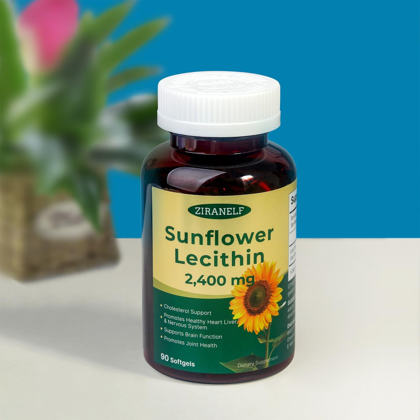 ZiranElf Sunflower Lecithin 2400mg Softgels, 90 Count