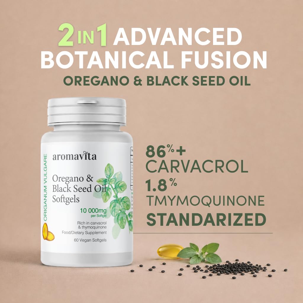 AROMAVITA Oregano & Black Seed Oil Softgels 60 Capsules