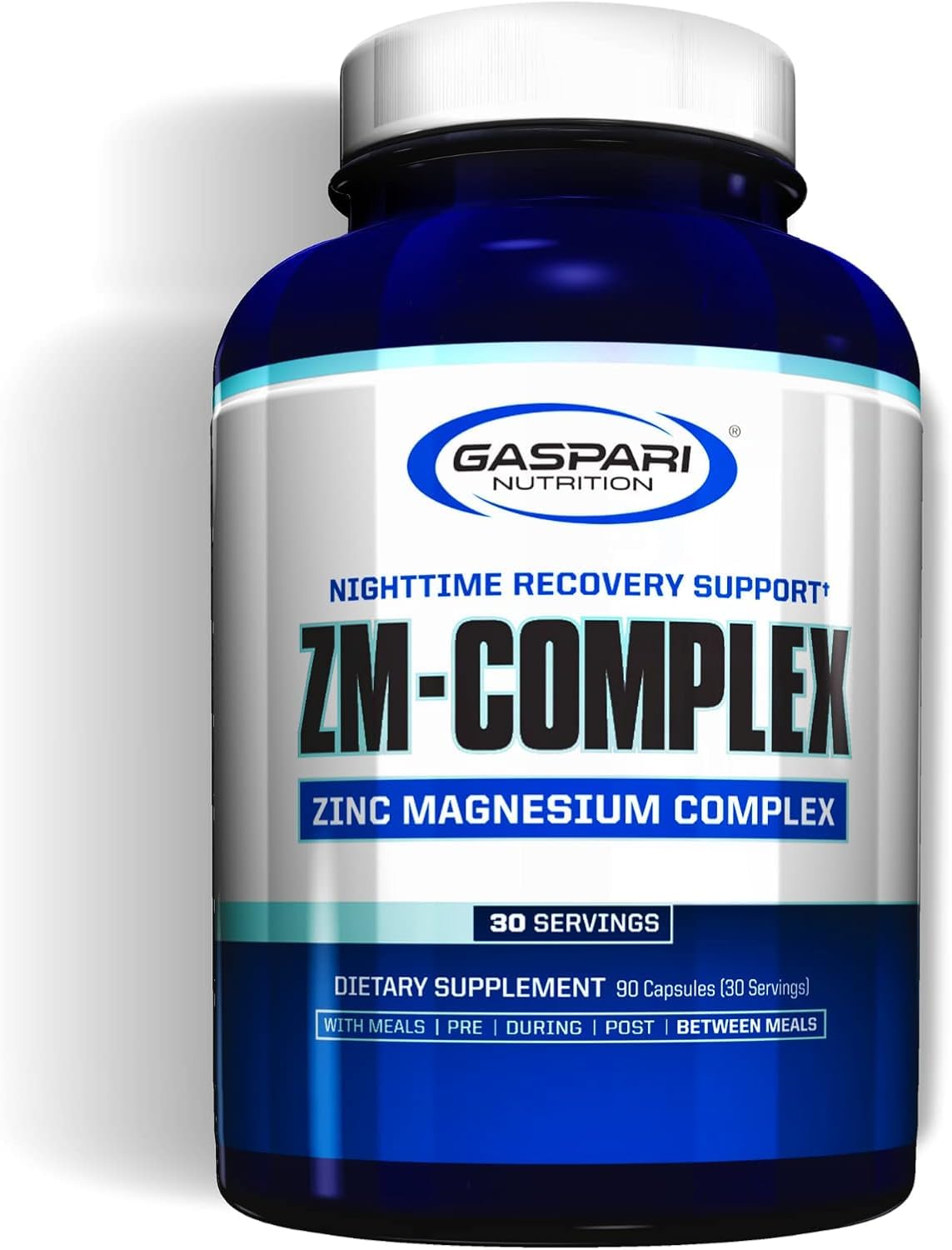Gaspari Nutrition ZM-Complex Nighttime Muscle Recovery and Healthy Sleep Support, Zinc, Magnesium, Vitamin B-6, 90 Capsules